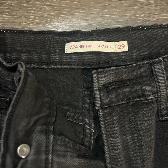 Levi's Black Straight Jeans Classic Fit - Picture 2 of 3